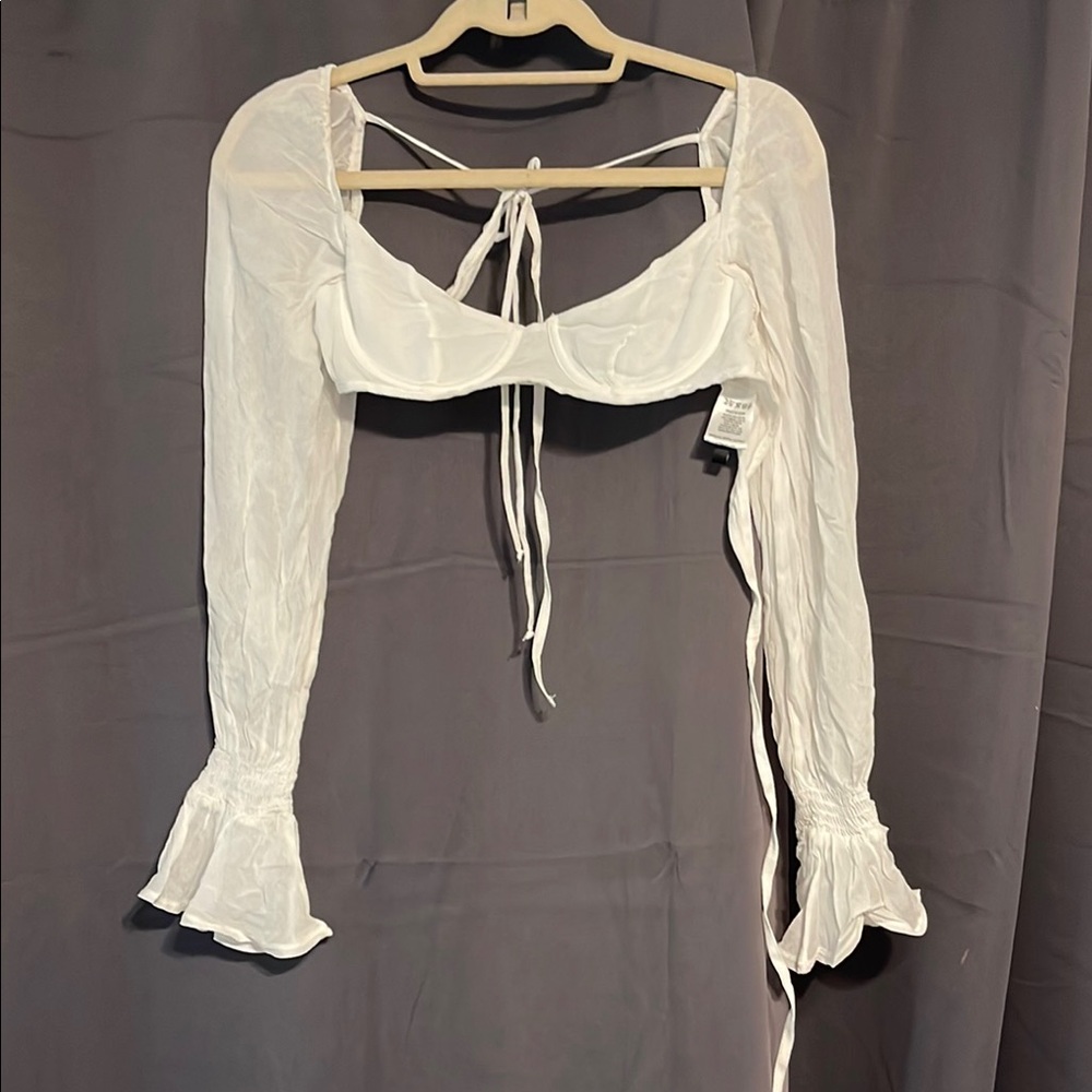 White Fox Boutique White Long Sleeve Crop Top